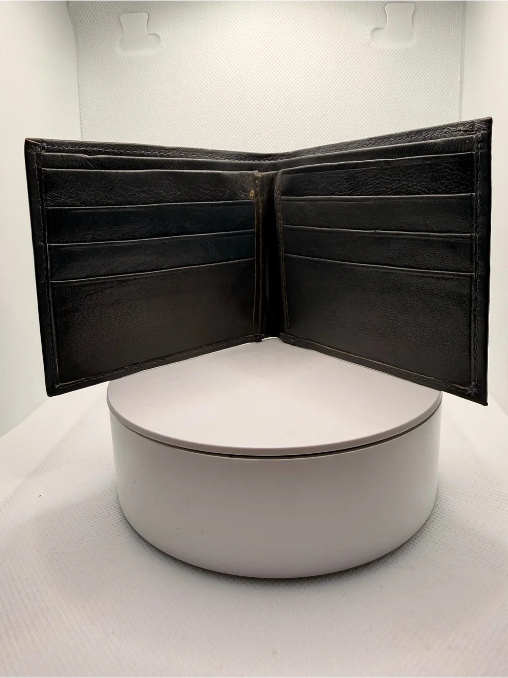 Genuine Leather Grey Minimalist Bi Fold Slim Billfold Wallet